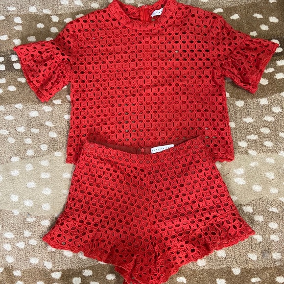 Endless Rose Other - Red Eyelet Set